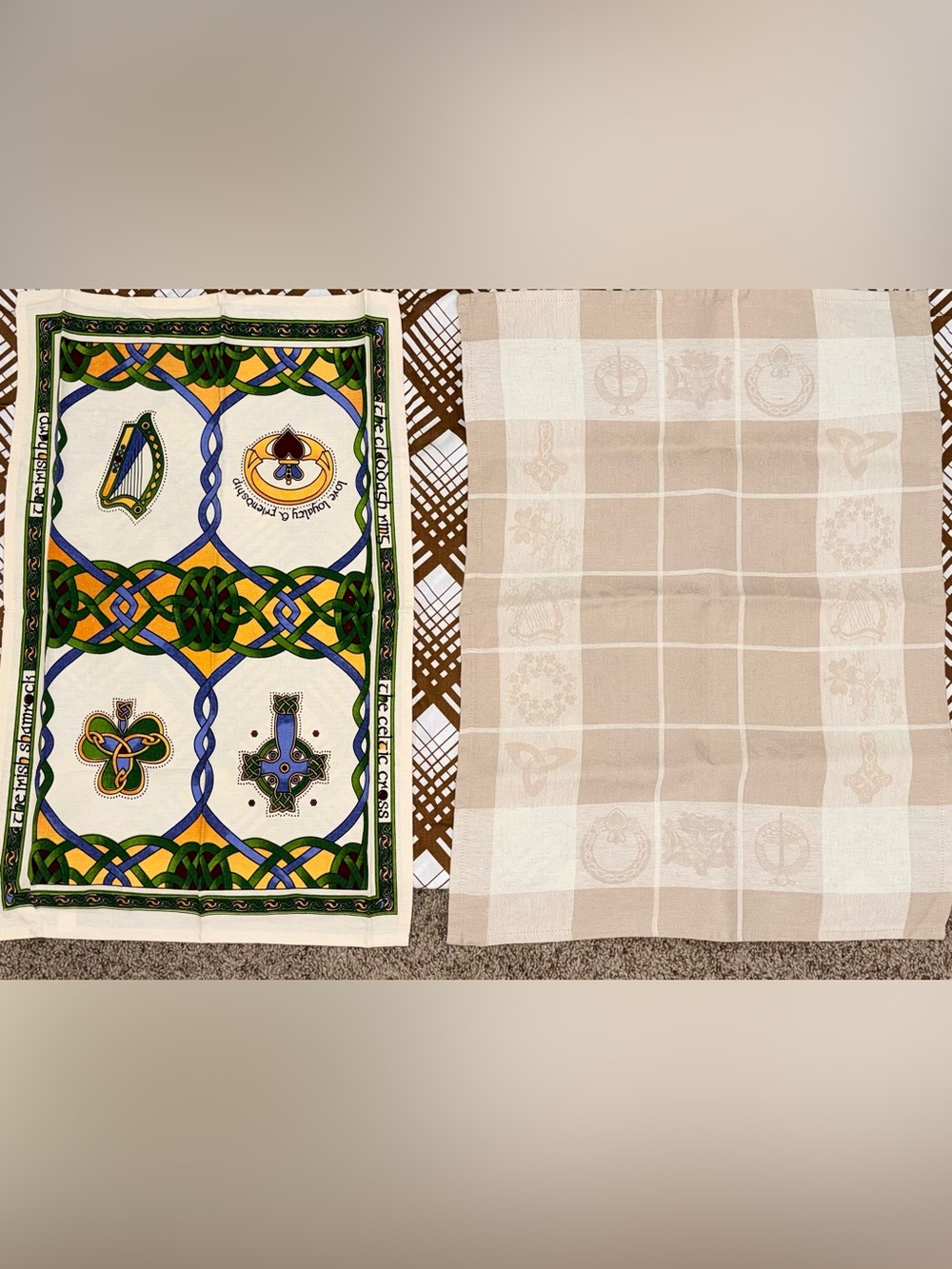 Irish Celtic Kitchen Tea Towels Lot of 2 Clara Crafts & Private Lives Collection